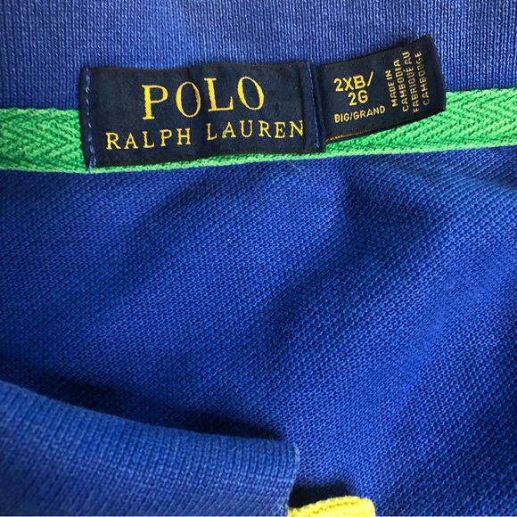 Polo Ralph Lauren Collared Royal Blue With Big Green Pony Size 2XB/2G - Picture 4 of 10